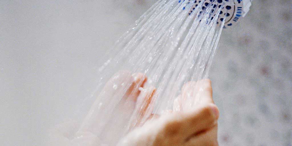 taking a shower